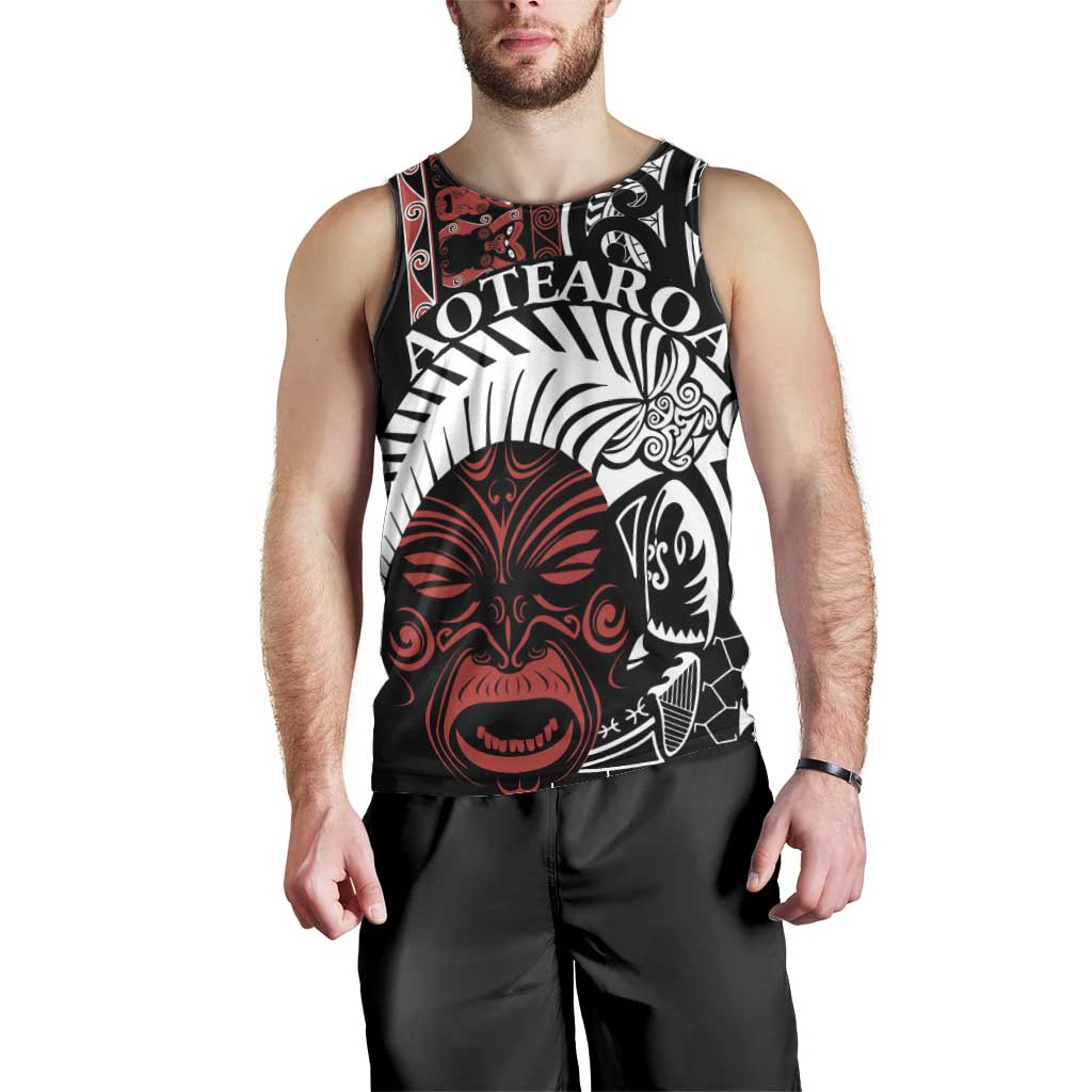 Honour The Treaty New Zealand Personalised Men Tank Top Toitu Te Tiriti Indigenous Maori Face LT9 - Polynesian Pride