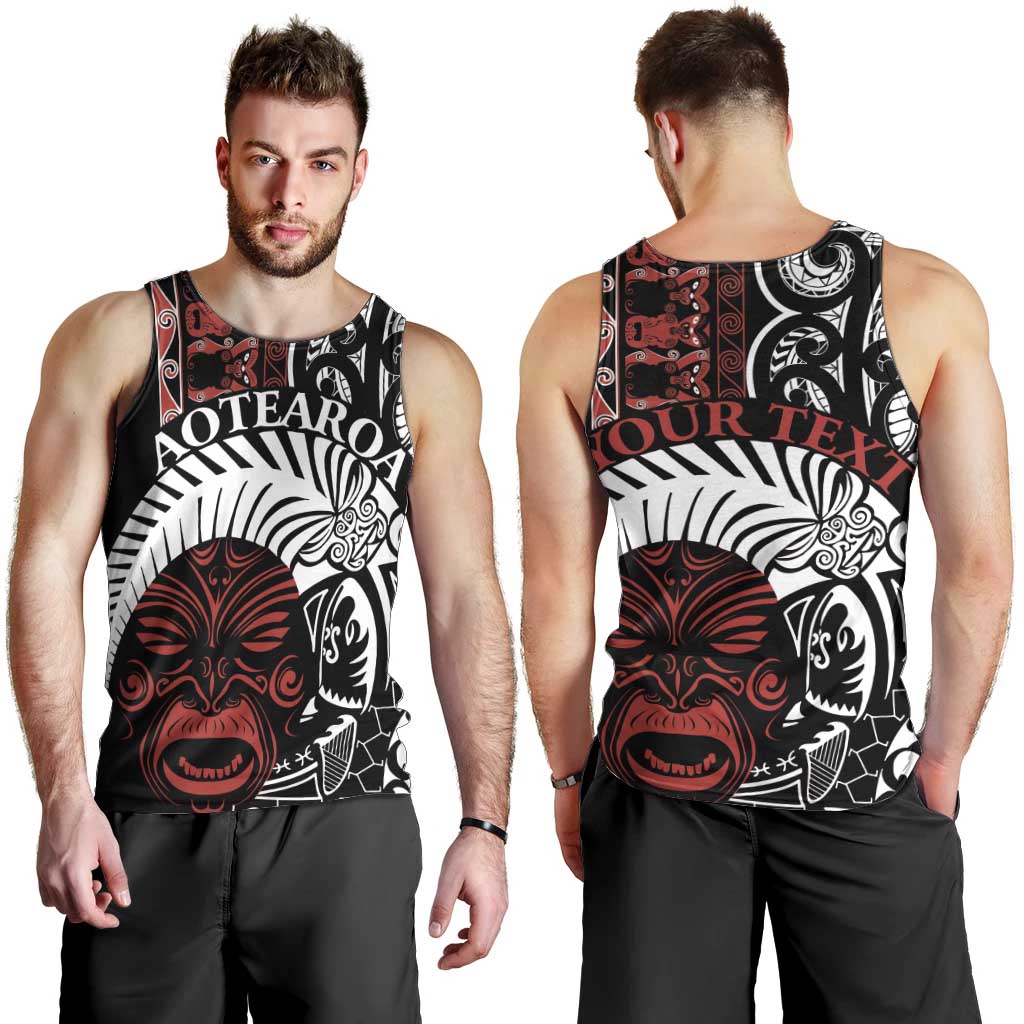 Honour The Treaty New Zealand Personalised Men Tank Top Toitu Te Tiriti Indigenous Maori Face LT9 - Polynesian Pride