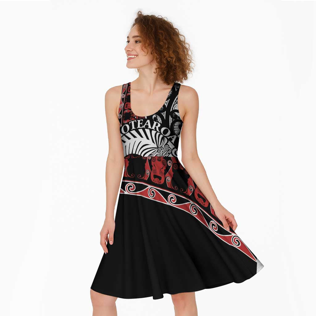 Honour The Treaty New Zealand Personalised Midi Dress Toitu Te Tiriti Indigenous Maori Face LT9 - Polynesian Pride