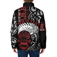 Honour The Treaty New Zealand Personalised Padded Jacket Toitu Te Tiriti Indigenous Maori Face LT9 - Polynesian Pride