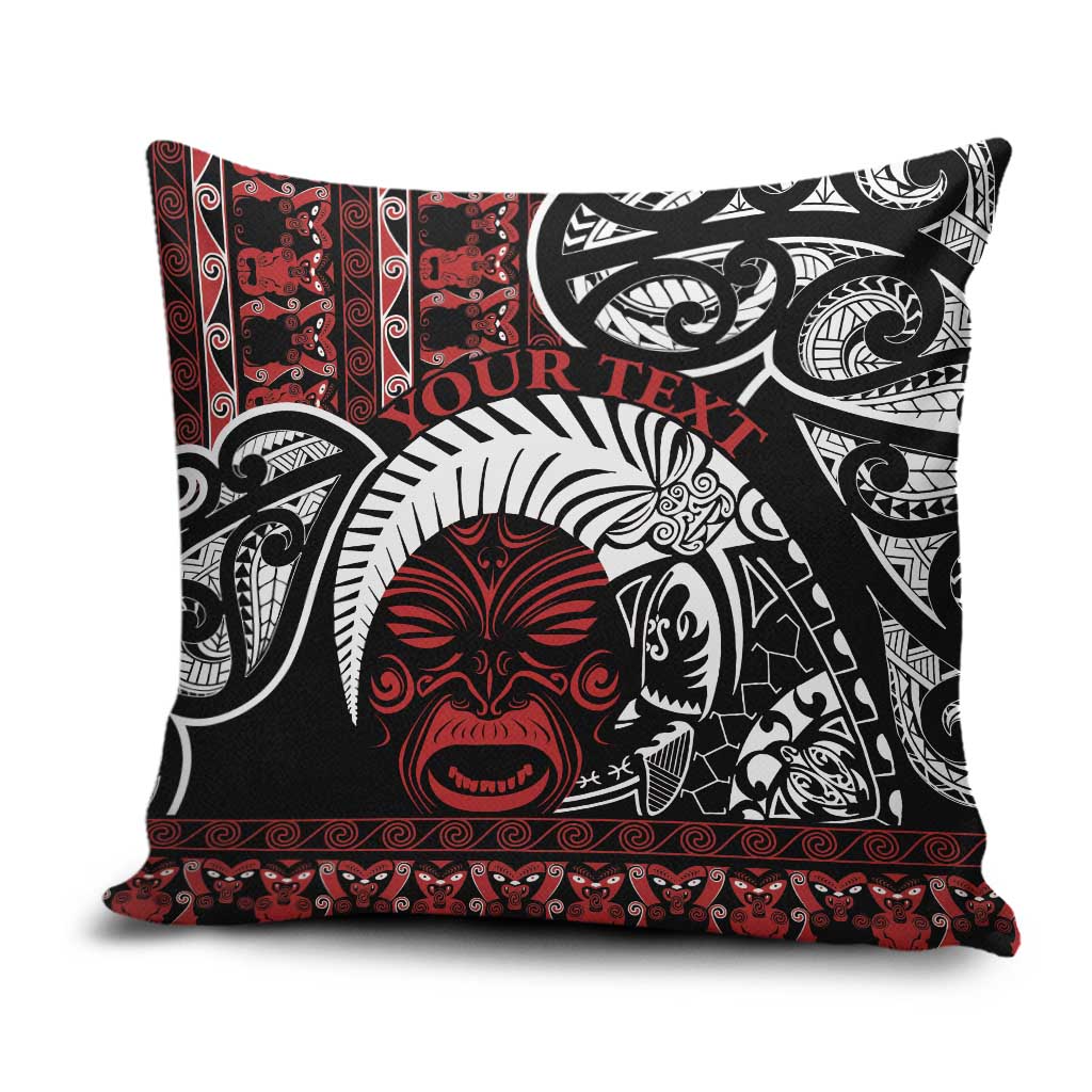 Honour The Treaty New Zealand Personalised Pillow Cover Toitu Te Tiriti Indigenous Maori Face LT9 Red - Polynesian Pride