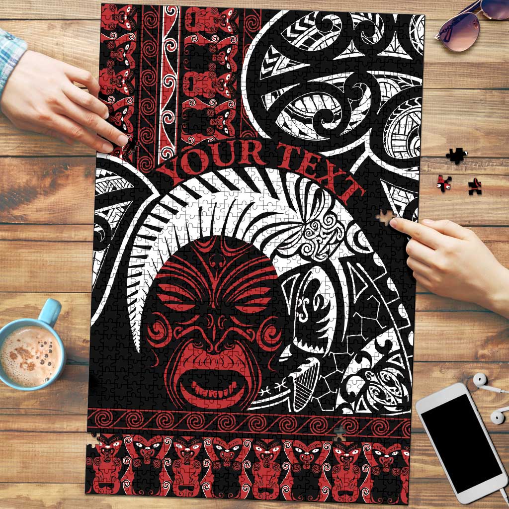 Honour The Treaty New Zealand Personalised Puzzle Toitu Te Tiriti Indigenous Maori Face LT9 Red - Polynesian Pride