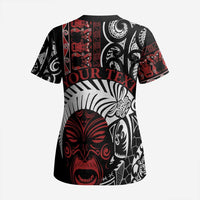 Honour The Treaty New Zealand Personalised Scrub Top Toitu Te Tiriti Indigenous Maori Face LT9 - Polynesian Pride