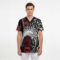 Honour The Treaty New Zealand Personalised Scrub Top Toitu Te Tiriti Indigenous Maori Face LT9 - Polynesian Pride