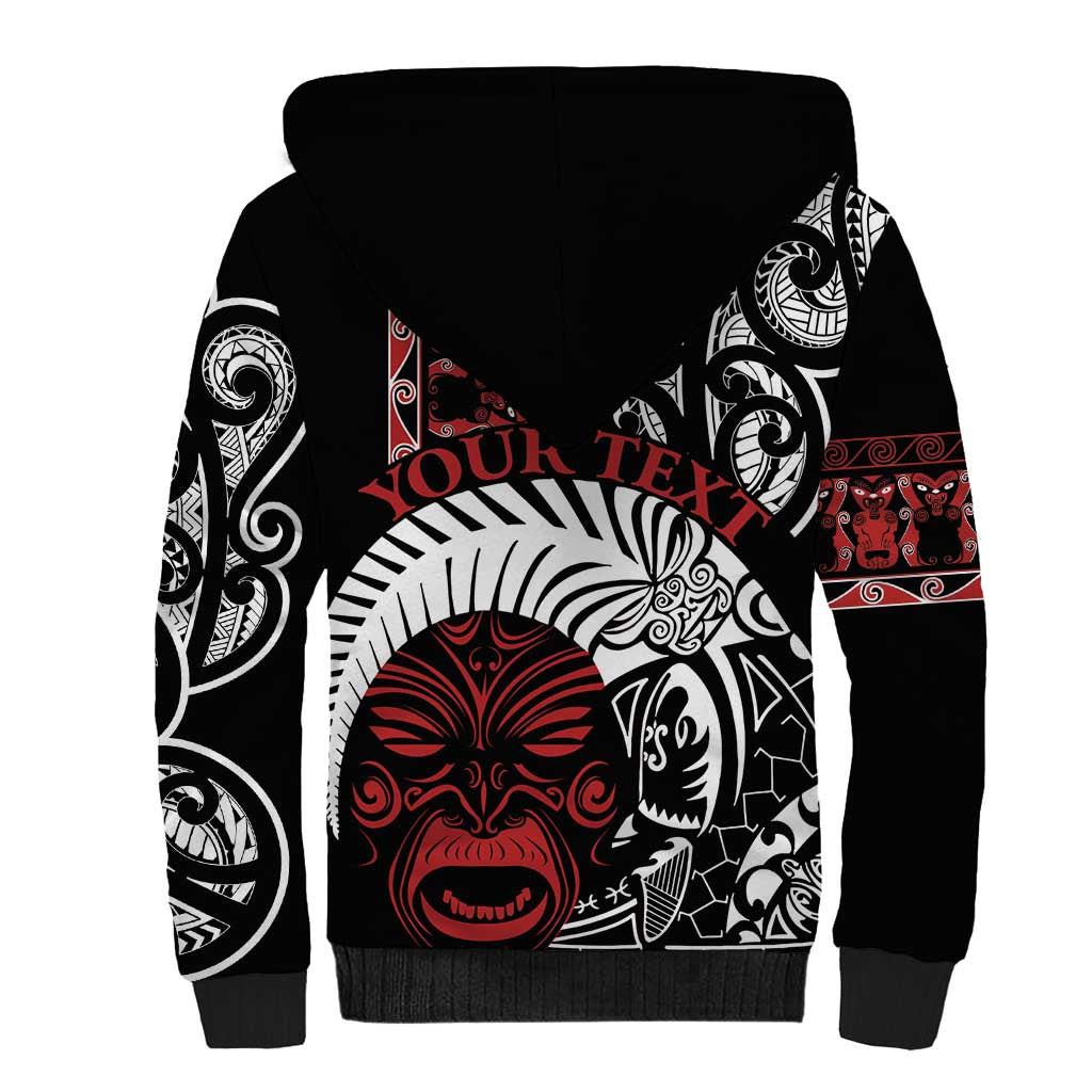 Honour The Treaty New Zealand Personalised Sherpa Hoodie Toitu Te Tiriti Indigenous Maori Face LT9 - Polynesian Pride