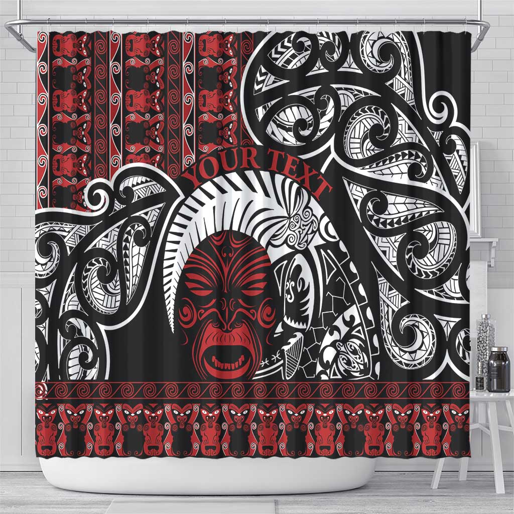 Honour The Treaty New Zealand Personalised Shower Curtain Toitu Te Tiriti Indigenous Maori Face LT9 - Polynesian Pride