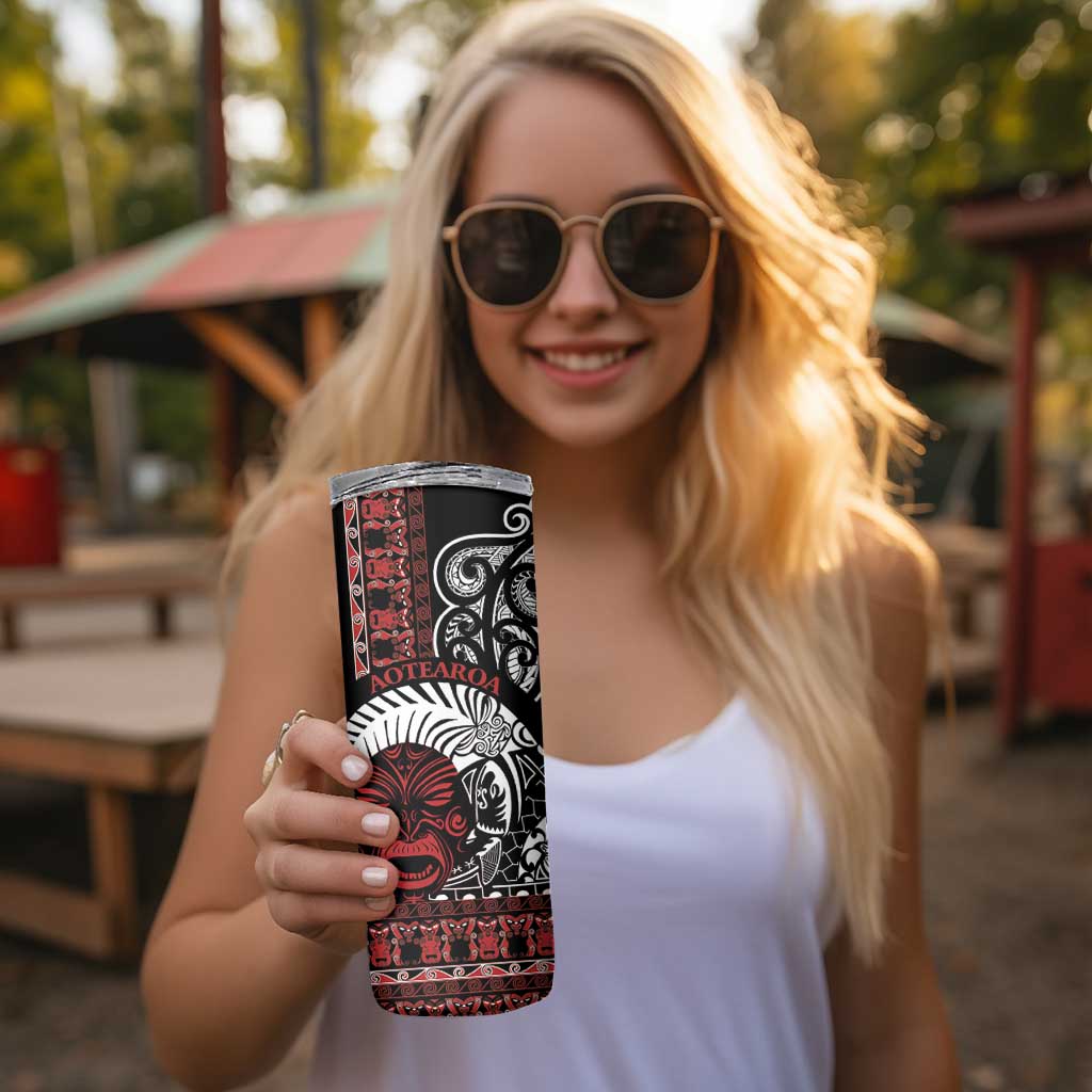 Honour The Treaty New Zealand Personalised Skinny Tumbler Toitu Te Tiriti Indigenous Maori Face LT9 - Polynesian Pride