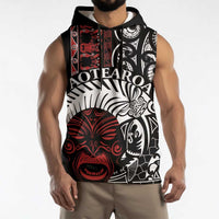 Honour The Treaty New Zealand Personalised Sleeveless Hoodie Toitu Te Tiriti Indigenous Maori Face LT9 - Polynesian Pride