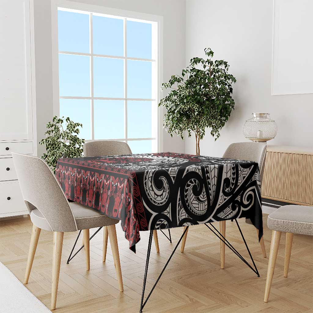 Honour The Treaty New Zealand Personalised Tablecloth Toitu Te Tiriti Indigenous Maori Face LT9 - Polynesian Pride