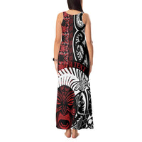 Honour The Treaty New Zealand Personalised Tank Maxi Dress Toitu Te Tiriti Indigenous Maori Face LT9 - Polynesian Pride