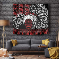 Honour The Treaty New Zealand Personalised Tapestry Toitu Te Tiriti Indigenous Maori Face LT9 Black - Polynesian Pride