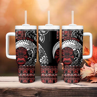 Honour The Treaty New Zealand Personalised Tumbler With Handle Toitu Te Tiriti Indigenous Maori Face LT9 - Polynesian Pride