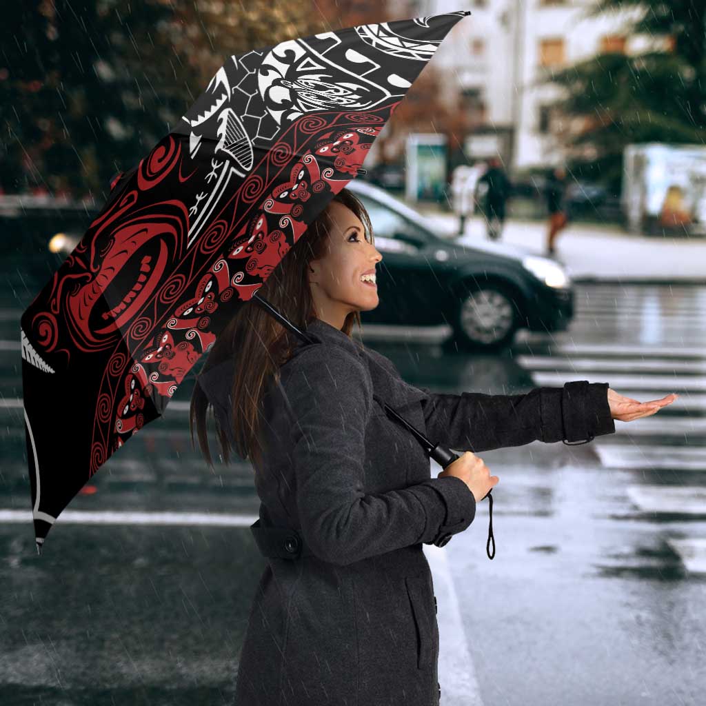 Honour The Treaty New Zealand Personalised Umbrella Toitu Te Tiriti Indigenous Maori Face LT9 - Polynesian Pride