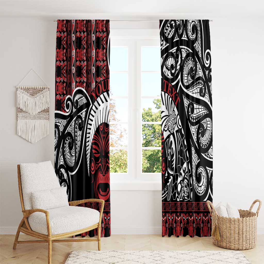 Honour The Treaty New Zealand Personalised Window Curtain Toitu Te Tiriti Indigenous Maori Face LT9 - Polynesian Pride
