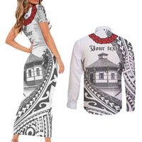 Samoa Mau Movement House Personalised Couples Matching Short Sleeve Bodycon Dress and Long Sleeve Button Shirt Fa'a Samoa The Samoan Way LT9 - Polynesian Pride