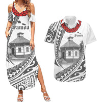Samoa Mau Movement House Personalised Couples Matching Summer Maxi Dress and Hawaiian Shirt Fa'a Samoa The Samoan Way LT9 White - Polynesian Pride