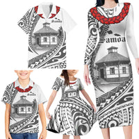 Samoa Mau Movement House Personalised Family Matching Long Sleeve Bodycon Dress and Hawaiian Shirt Fa'a Samoa The Samoan Way LT9 - Polynesian Pride