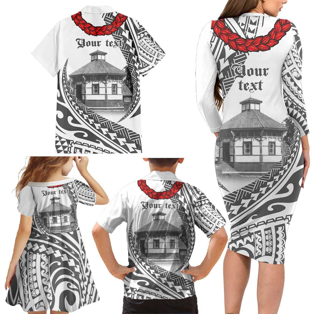 Samoa Mau Movement House Personalised Family Matching Long Sleeve Bodycon Dress and Hawaiian Shirt Fa'a Samoa The Samoan Way LT9 - Polynesian Pride