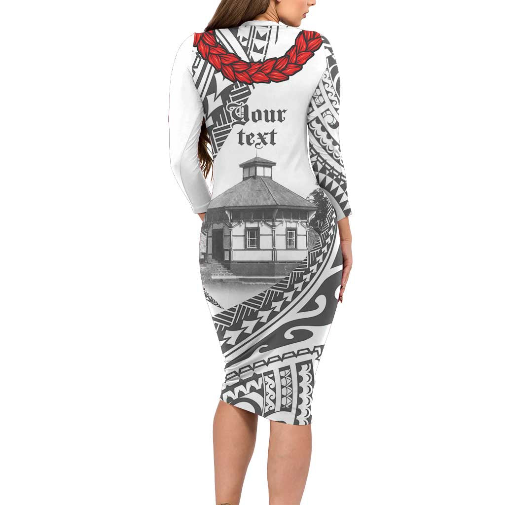 Samoa Mau Movement House Personalised Family Matching Long Sleeve Bodycon Dress and Hawaiian Shirt Fa'a Samoa The Samoan Way LT9 - Polynesian Pride