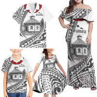Samoa Mau Movement House Personalised Family Matching Off Shoulder Maxi Dress and Hawaiian Shirt Fa'a Samoa The Samoan Way LT9 - Polynesian Pride