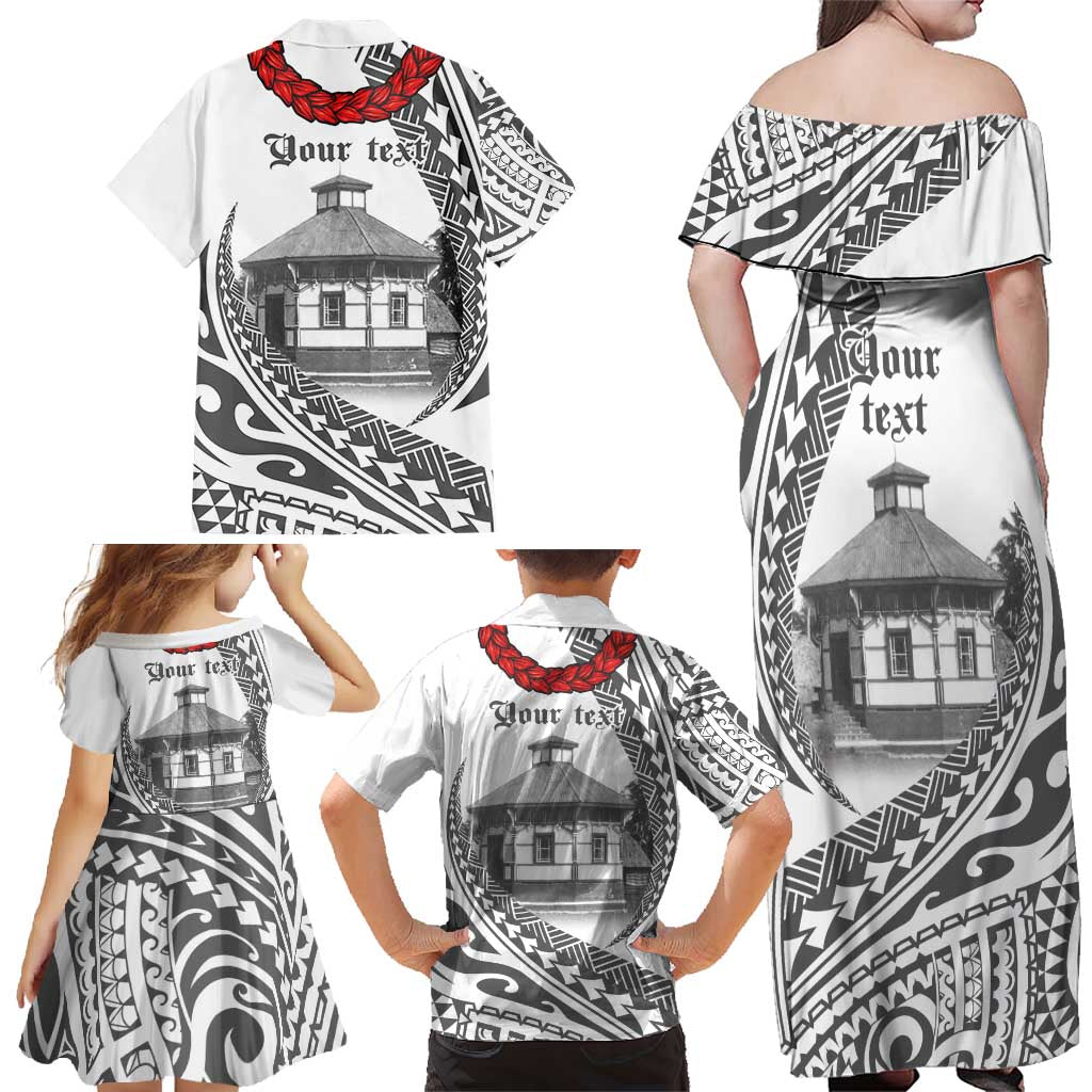 Samoa Mau Movement House Personalised Family Matching Off Shoulder Maxi Dress and Hawaiian Shirt Fa'a Samoa The Samoan Way LT9 - Polynesian Pride