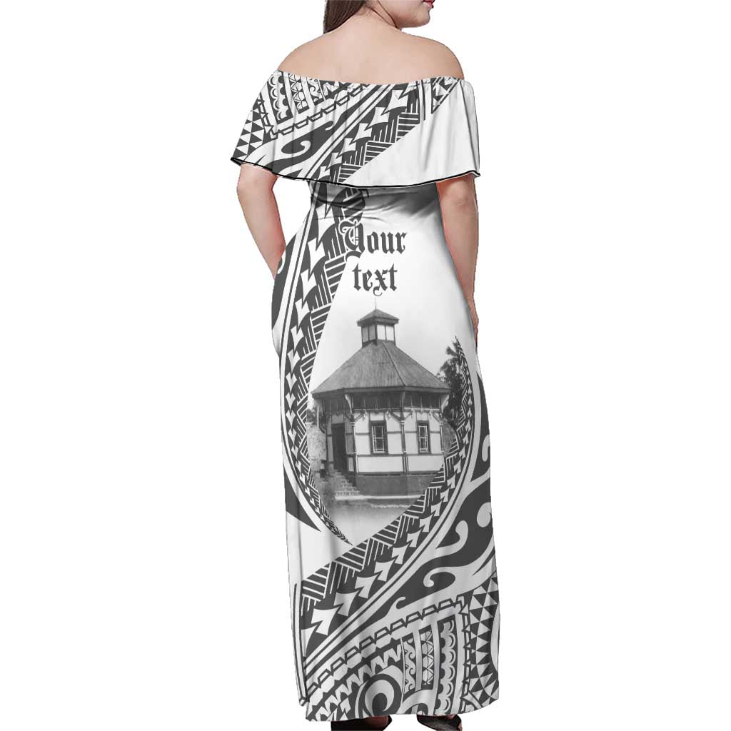 Samoa Mau Movement House Personalised Family Matching Off Shoulder Maxi Dress and Hawaiian Shirt Fa'a Samoa The Samoan Way LT9 - Polynesian Pride
