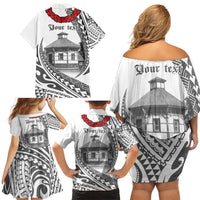 Samoa Mau Movement House Personalised Family Matching Off Shoulder Short Dress and Hawaiian Shirt Fa'a Samoa The Samoan Way LT9 - Polynesian Pride