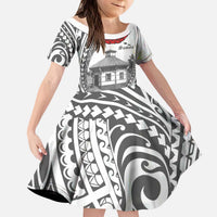 Samoa Mau Movement House Personalised Kid Short Sleeve Dress Fa'a Samoa The Samoan Way LT9 KID White - Polynesian Pride