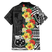 Samoa Tribal Hibiscus Flowers Family Matching Long Sleeve Bodycon Dress and Hawaiian Shirt LT9 - Polynesian Pride