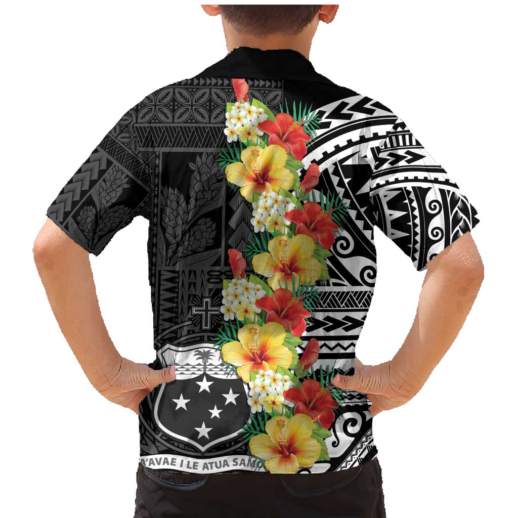 Samoa Tribal Hibiscus Flowers Family Matching Mermaid Dress and Hawaiian Shirt LT9 - Polynesian Pride