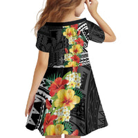 Samoa Tribal Hibiscus Flowers Family Matching Off Shoulder Maxi Dress and Hawaiian Shirt LT9 - Polynesian Pride