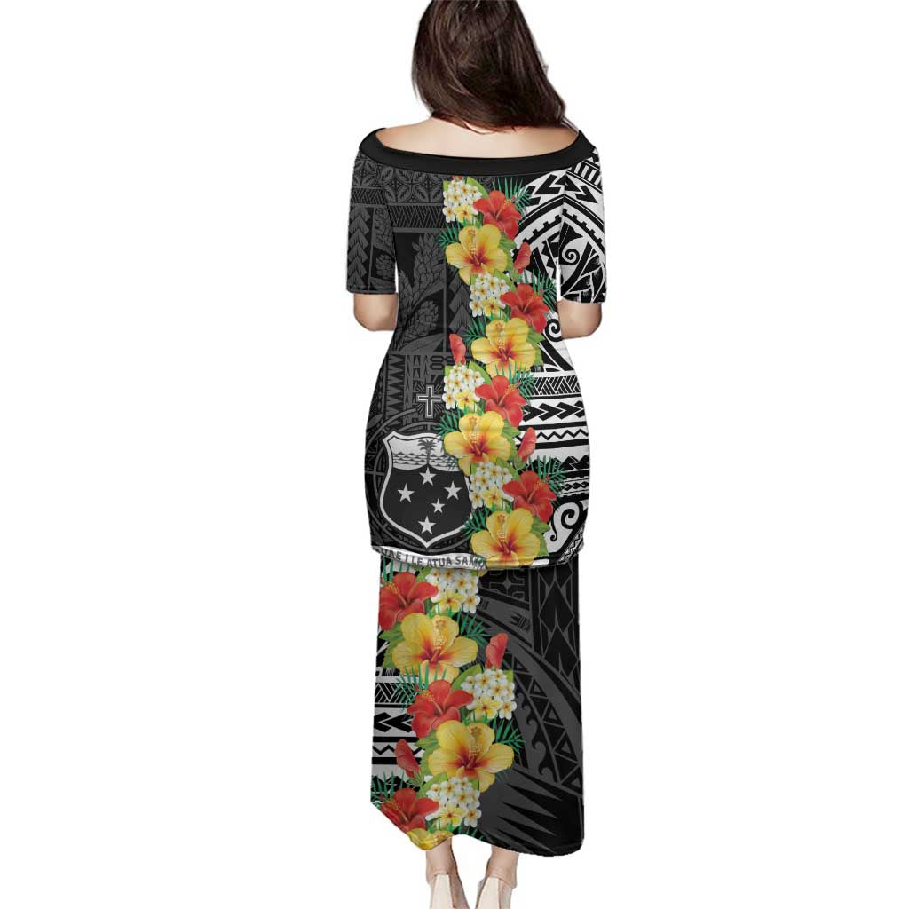 Samoa Tribal Hibiscus Flowers Family Matching Puletasi and Hawaiian Shirt LT9 - Polynesian Pride