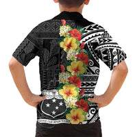 Samoa Tribal Hibiscus Flowers Family Matching Tank Maxi Dress and Hawaiian Shirt LT9 - Polynesian Pride