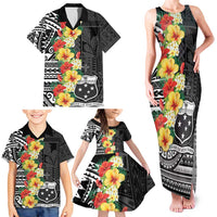 Samoa Tribal Hibiscus Flowers Family Matching Tank Maxi Dress and Hawaiian Shirt LT9 - Polynesian Pride