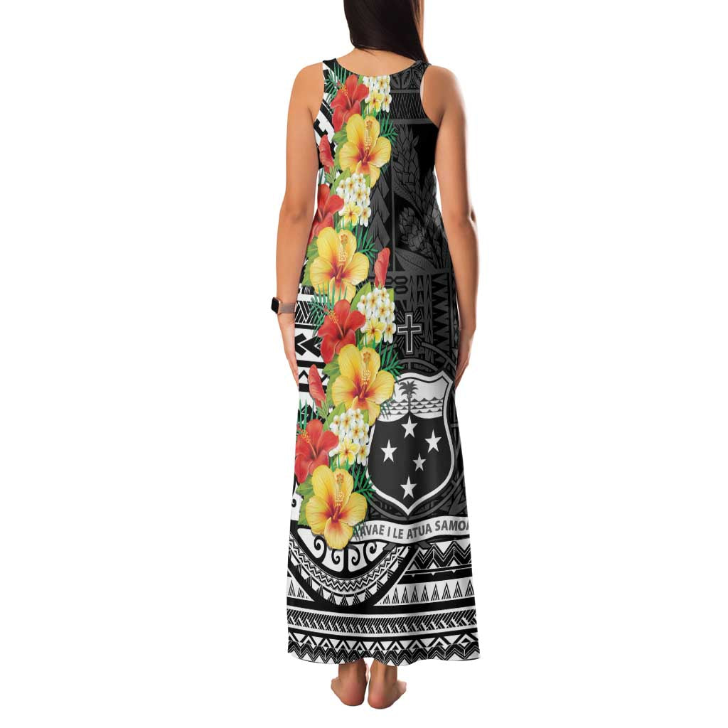 Samoa Tribal Hibiscus Flowers Family Matching Tank Maxi Dress and Hawaiian Shirt LT9 - Polynesian Pride