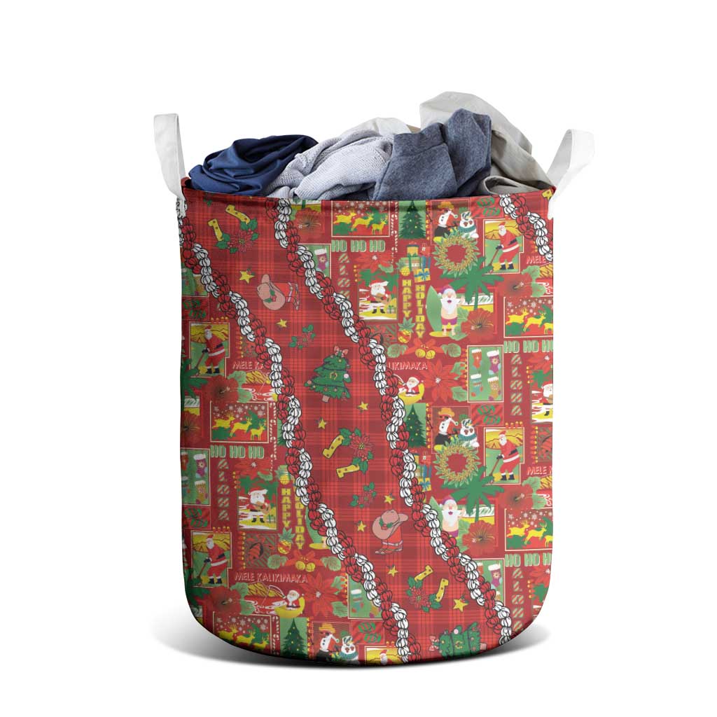 Mele Kalikimaka Pakalana Pikake Lei Laundry Basket Hawaiian Rodeo Paniolo Omaomao Palaka LT9 - Polynesian Pride