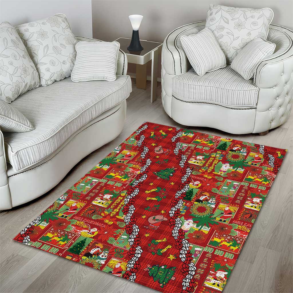 Mele Kalikimaka Pakalana Pikake Lei Area Rug Hawaiian Rodeo Paniolo Omaomao Palaka LT9 - Polynesian Pride