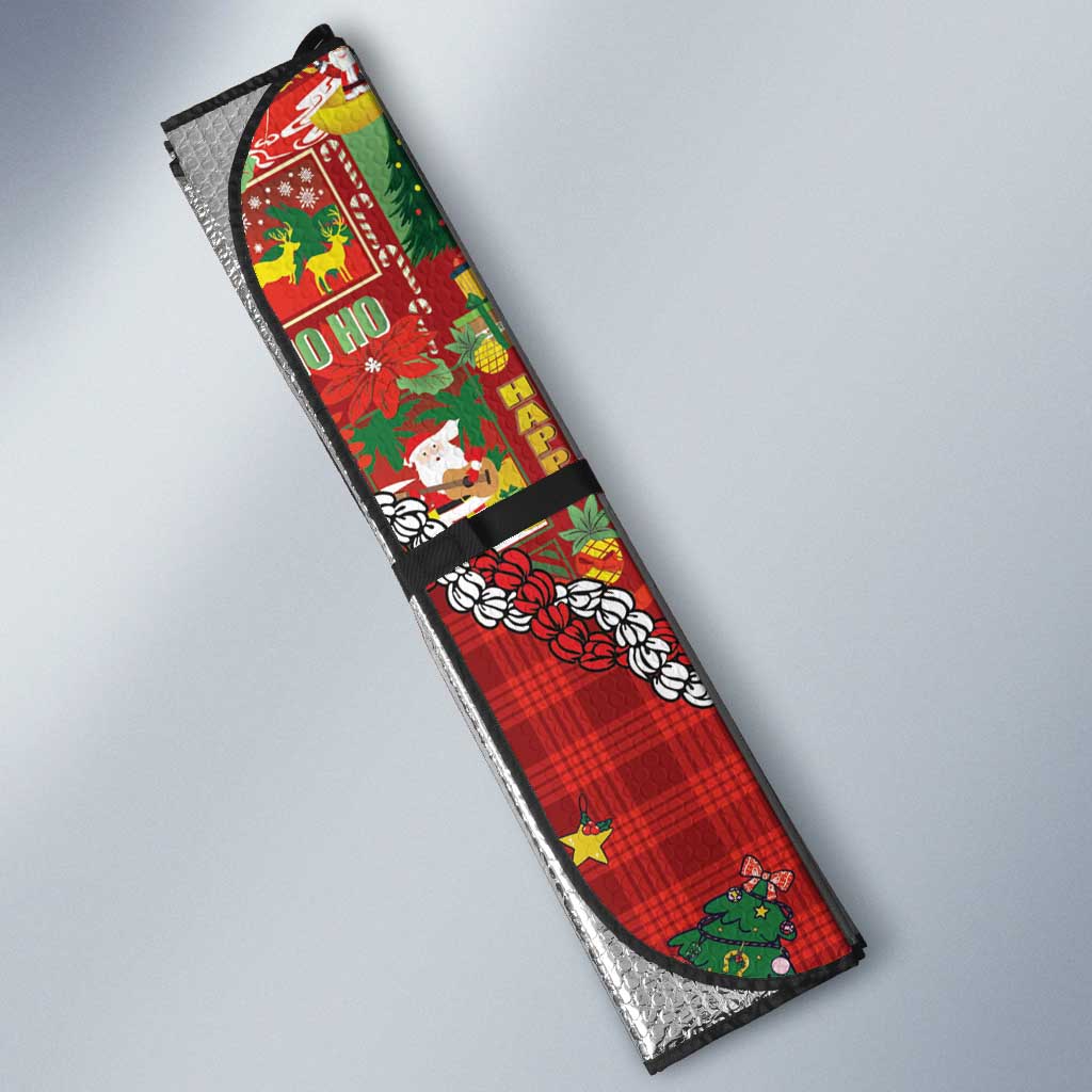 Mele Kalikimaka Pakalana Pikake Lei Auto Sun Shade Hawaiian Rodeo Paniolo Omaomao Palaka LT9 - Polynesian Pride