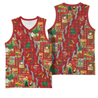Mele Kalikimaka Pakalana Pikake Lei Basketball Jersey Hawaiian Rodeo Paniolo Omaomao Palaka LT9 - Polynesian Pride