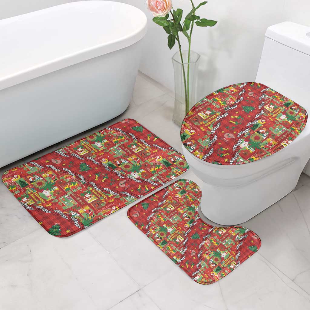 Mele Kalikimaka Pakalana Pikake Lei Bathroom Set Hawaiian Rodeo Paniolo Omaomao Palaka LT9 - Polynesian Pride