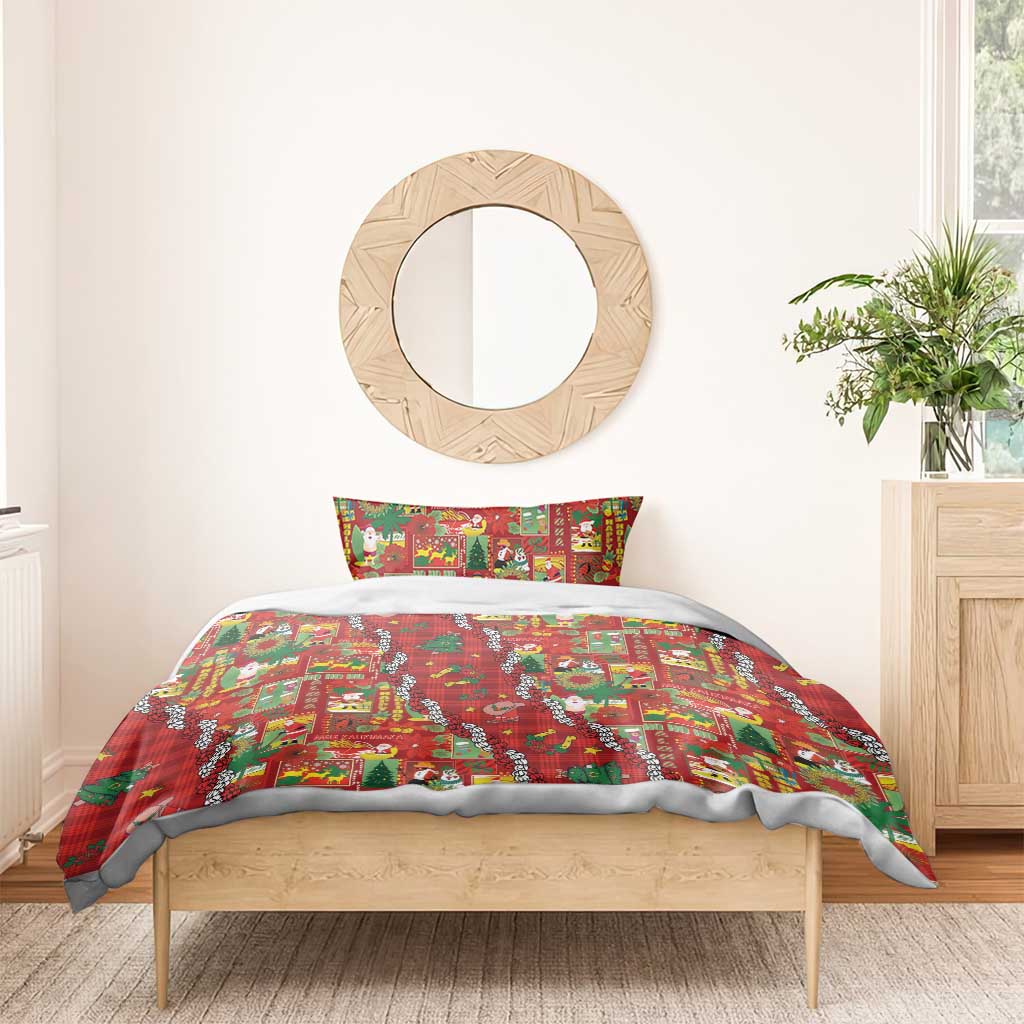 Mele Kalikimaka Pakalana Pikake Lei Bedding Set Hawaiian Rodeo Paniolo Omaomao Palaka - Polynesian Pride