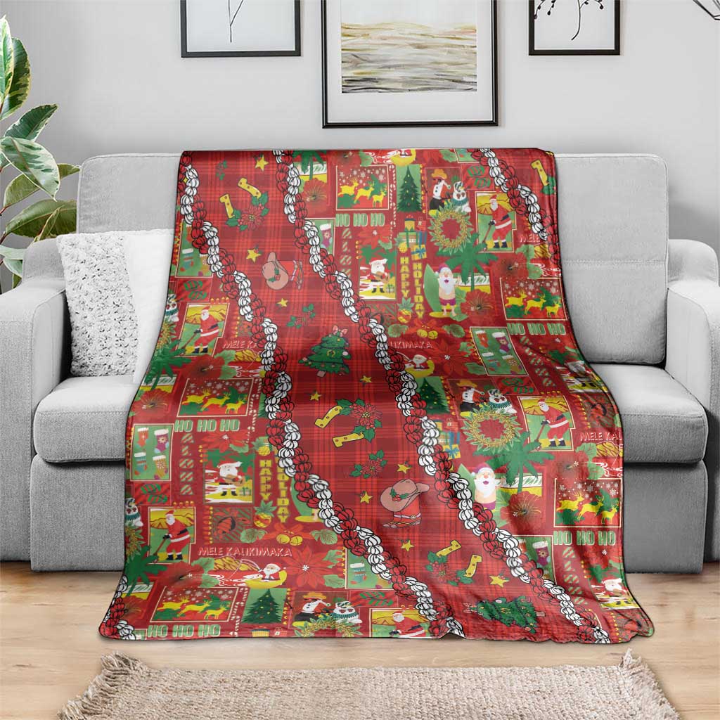 Mele Kalikimaka Pakalana Pikake Lei Blanket Hawaiian Rodeo Paniolo Omaomao Palaka LT9 - Polynesian Pride