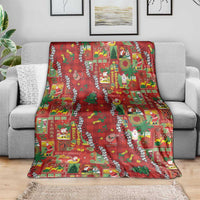 Mele Kalikimaka Pakalana Pikake Lei Blanket Hawaiian Rodeo Paniolo Omaomao Palaka LT9 - Polynesian Pride