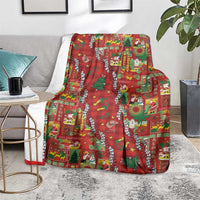 Mele Kalikimaka Pakalana Pikake Lei Blanket Hawaiian Rodeo Paniolo Omaomao Palaka LT9 - Polynesian Pride