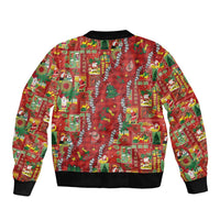 Mele Kalikimaka Pakalana Pikake Lei Bomber Jacket Hawaiian Rodeo Paniolo Omaomao Palaka LT9 - Polynesian Pride