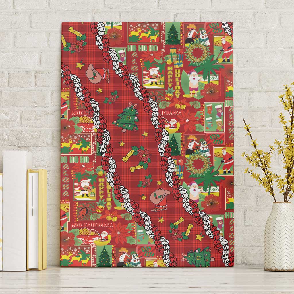 Mele Kalikimaka Pakalana Pikake Lei Canvas Wall Art Hawaiian Rodeo Paniolo Omaomao Palaka LT9 Without Frame Green - Polynesian Pride