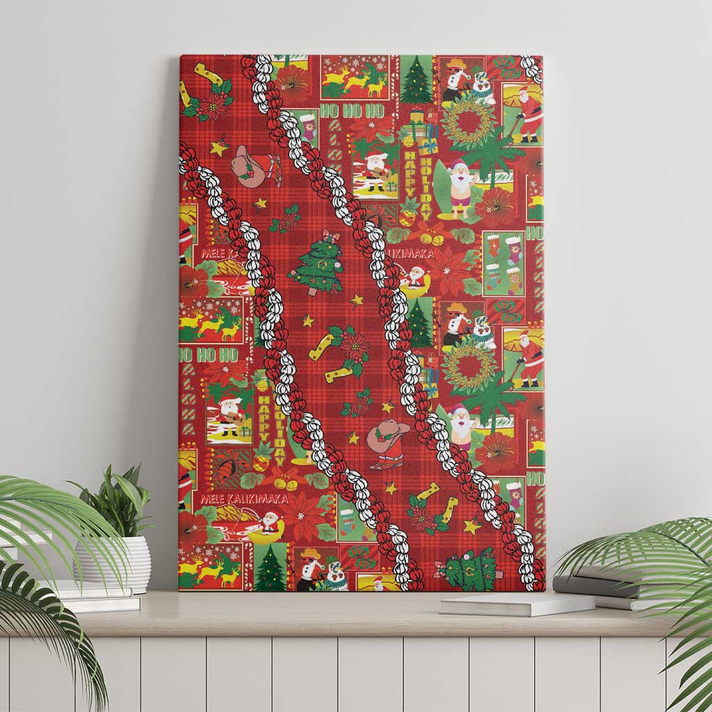 Mele Kalikimaka Pakalana Pikake Lei Canvas Wall Art Hawaiian Rodeo Paniolo Omaomao Palaka LT9 - Polynesian Pride