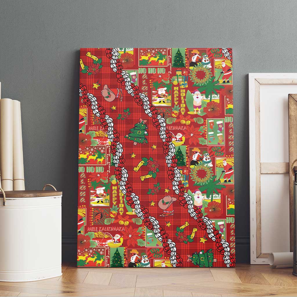 Mele Kalikimaka Pakalana Pikake Lei Canvas Wall Art Hawaiian Rodeo Paniolo Omaomao Palaka LT9 - Polynesian Pride