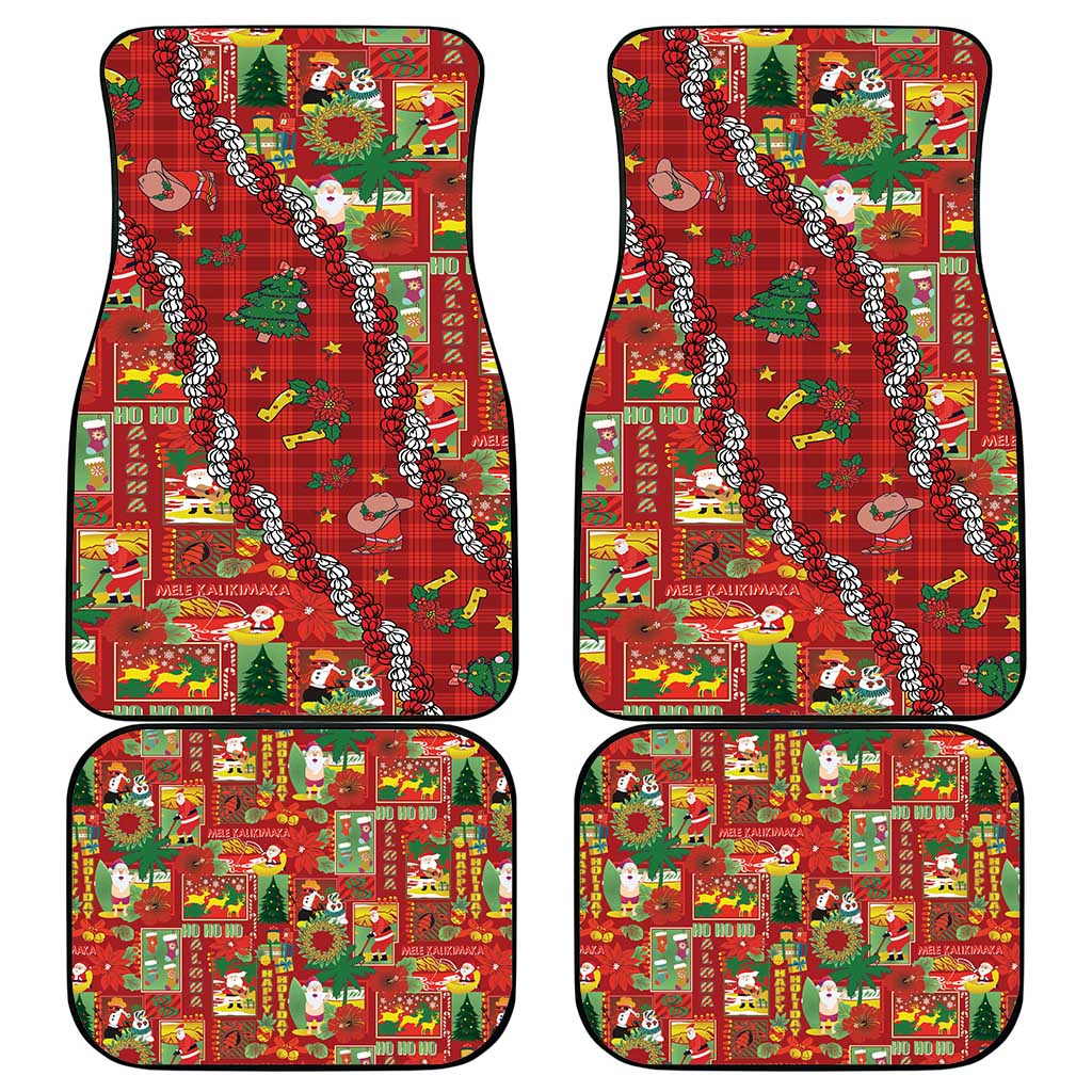 Mele Kalikimaka Pakalana Pikake Lei Car Mats Hawaiian Rodeo Paniolo Omaomao Palaka LT9 - Polynesian Pride