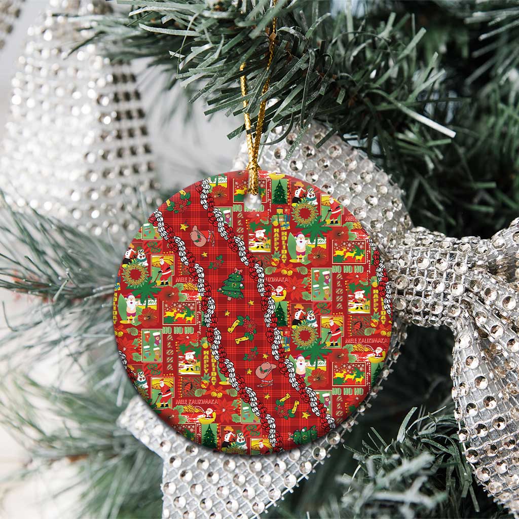 Mele Kalikimaka Pakalana Pikake Lei Ceramic Ornament Hawaiian Rodeo Paniolo Omaomao Palaka LT9 - Polynesian Pride